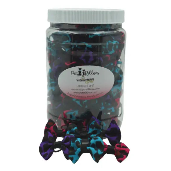 GG106 | 50-100 Animal Print Groomer dog/ cat bows in a jar|Pets Ribbons Pets Ribbons