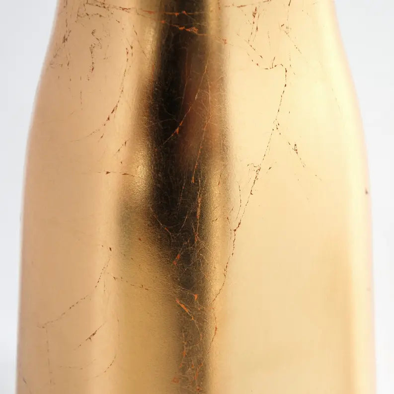 GILT Gilded Glass 12" Hourglass Vase Red Pomegranate Collection