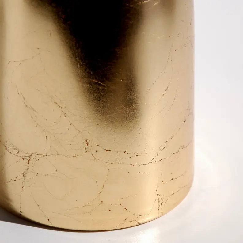 GILT Gilded Glass 12" Hourglass Vase Red Pomegranate Collection
