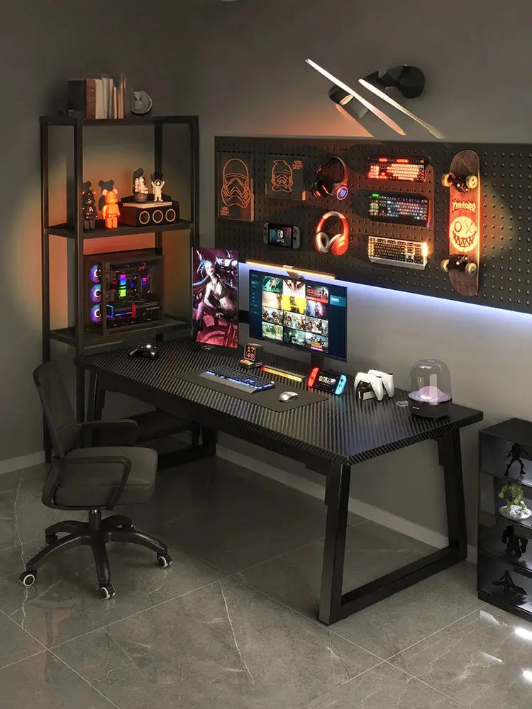 Gaming Desk, Carbon Fiber Computer Desk, Office Home Games, Desktop Desk GreatEagleInc