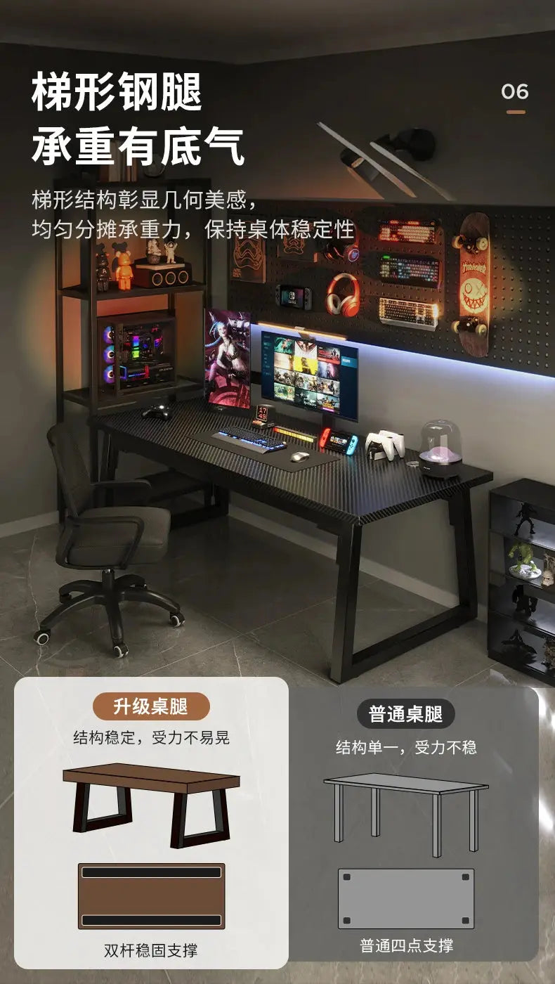 Gaming Desk, Carbon Fiber Computer Desk, Office Home Games, Desktop Desk GreatEagleInc