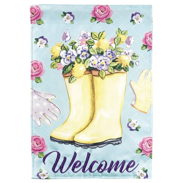 Garden Flag Floral Welcome Rain Boots Dicksons Inc