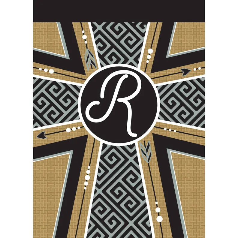 Garden Monogram R Cross Blap Flag Dicksons Inc
