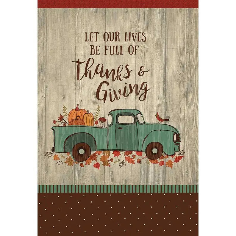 Garden Prt Thanks A Giving Truck Flag Dicksons Inc