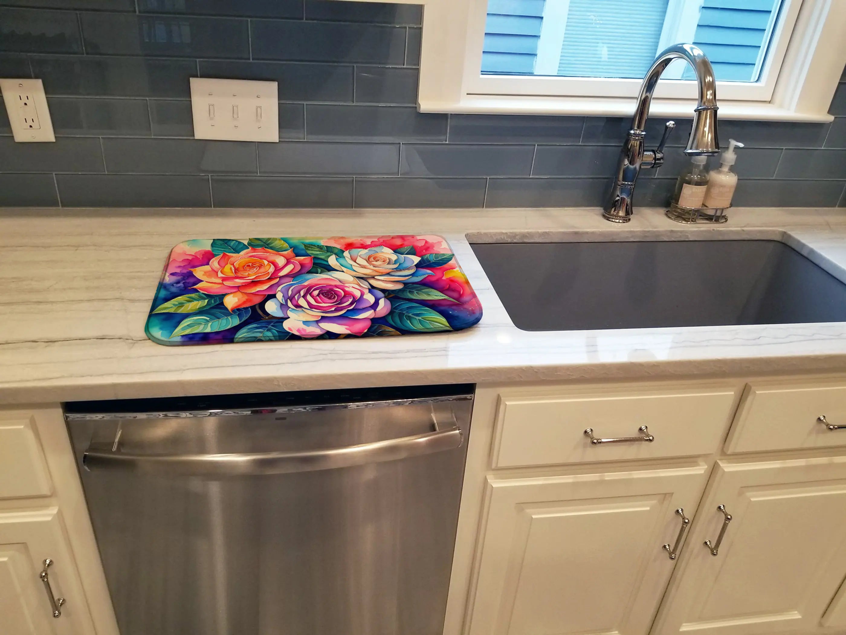 Gardenias in Color Dish Drying Mat Caroline's Treasures