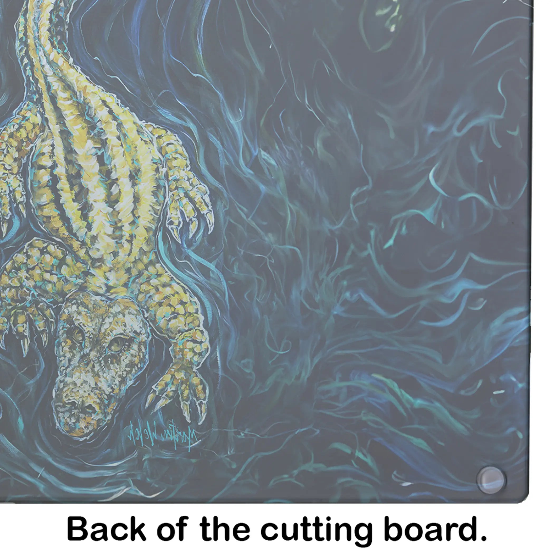 Gator Down Alligator Glass Cutting Board Caroline's Treasures