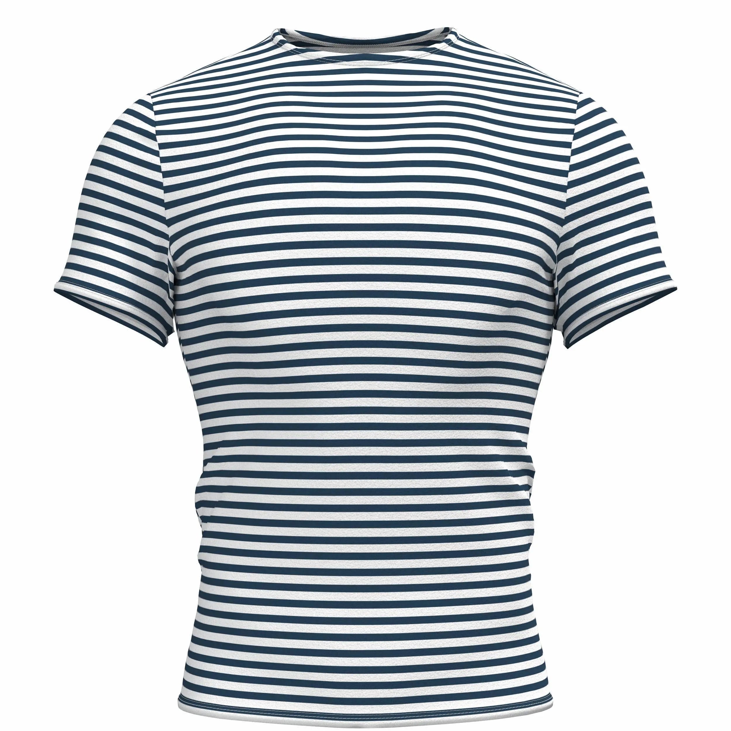 Genuine Striped Short Sleeved T-Shirt Top Cotton Sailor Shirt Navy Blue Original Telnyashka M Utog