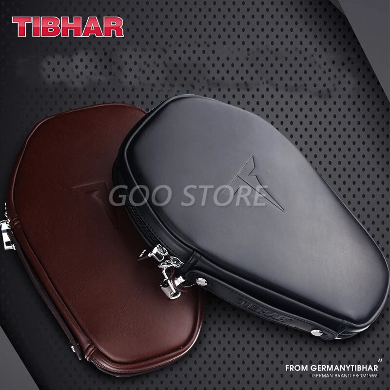 Genuine tibhar genuine leather Table Tennis racket bag Ping Pong case