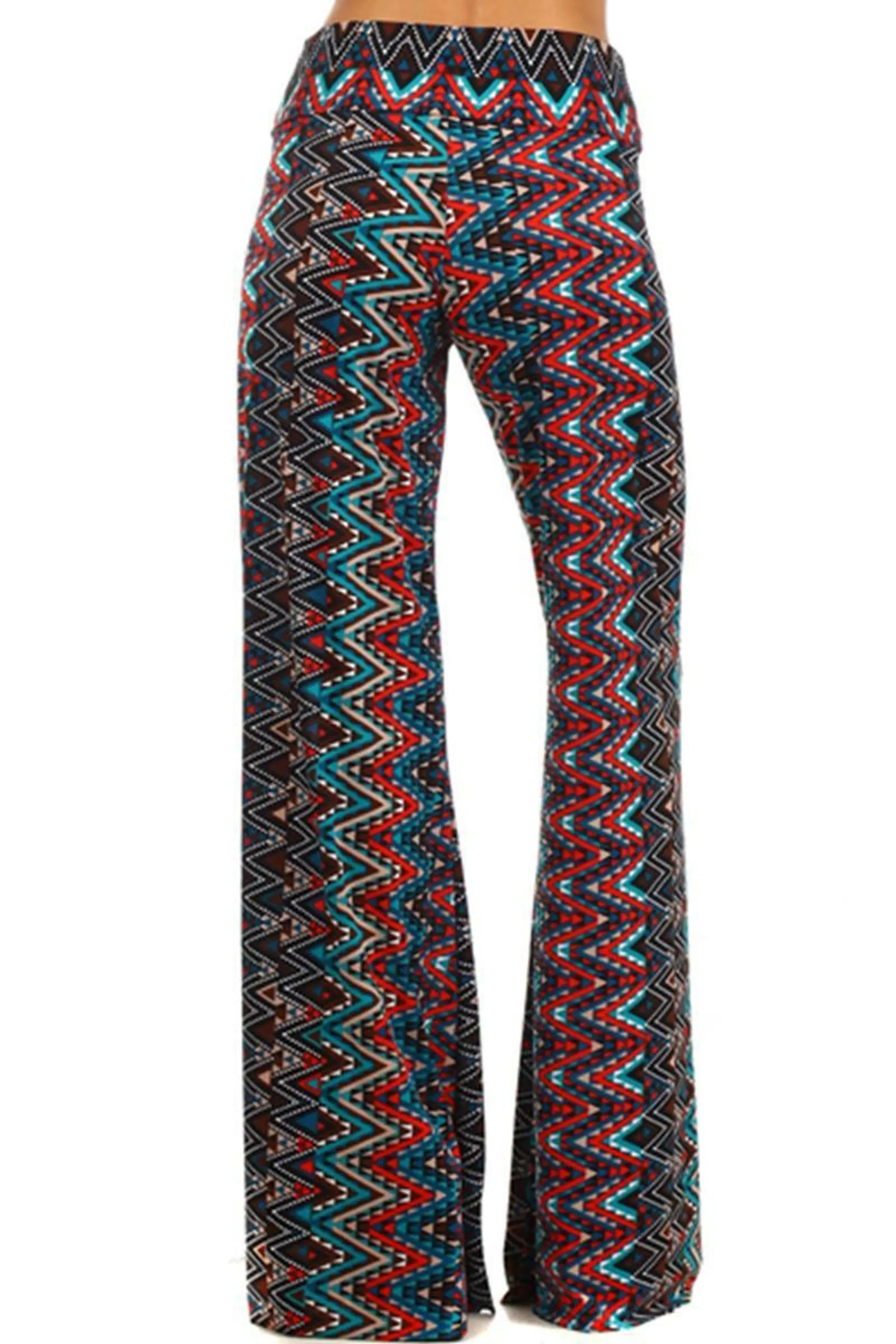 Geometric Border Print Self Banded Palazzo pants SurelyMine
