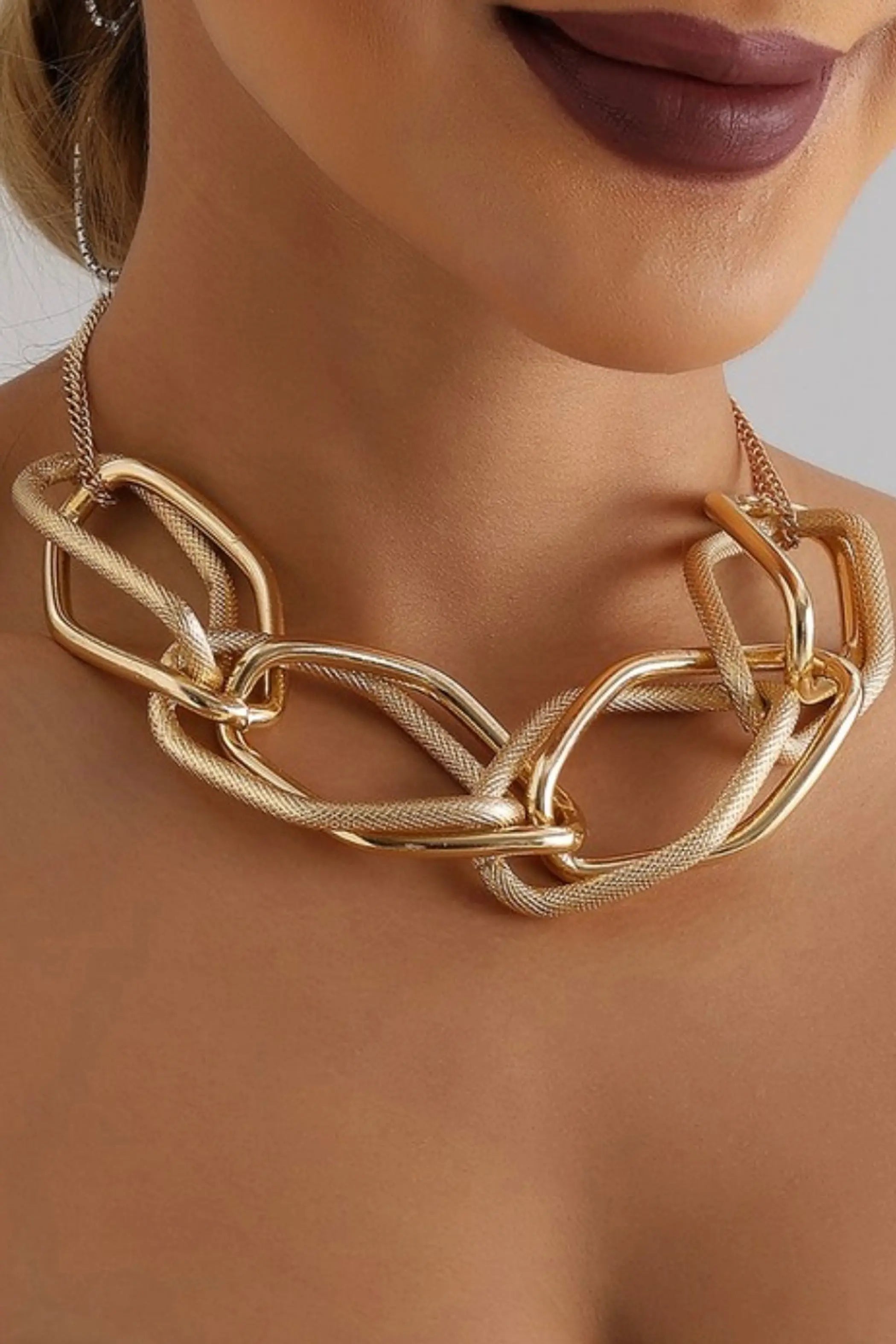 Geometric Chain Statement Piece Necklace SurelyMine