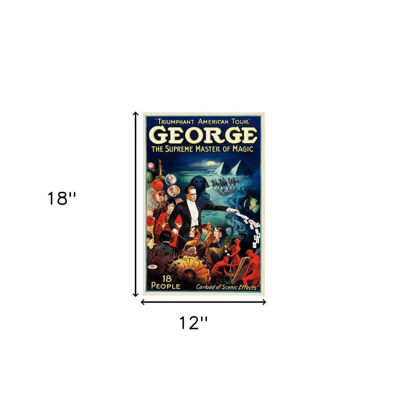 George The Supreme Master Vintage Magic Unframed Print Wall Art - GreatEagleInc