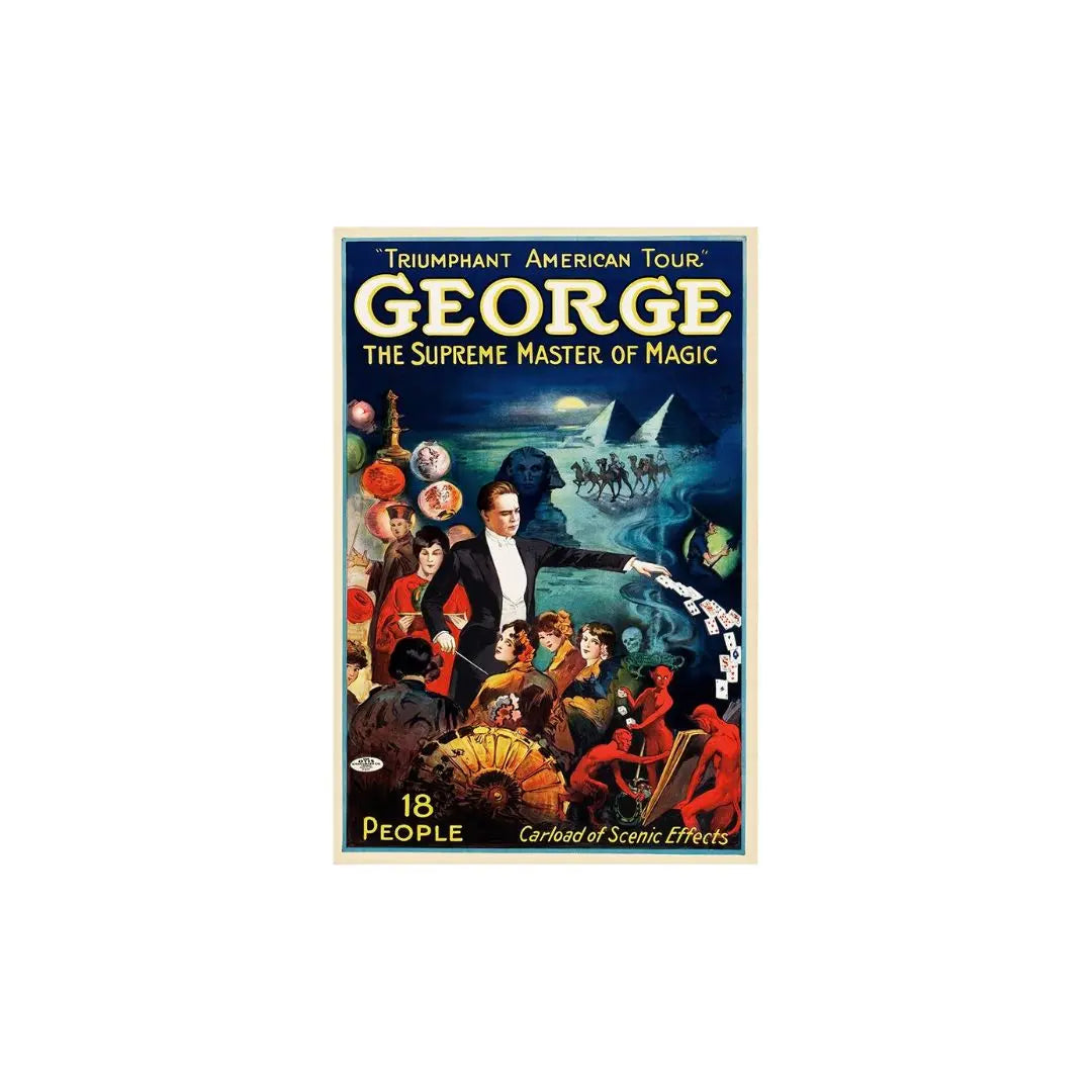 George The Supreme Master Vintage Magic Unframed Print Wall Art - GreatEagleInc
