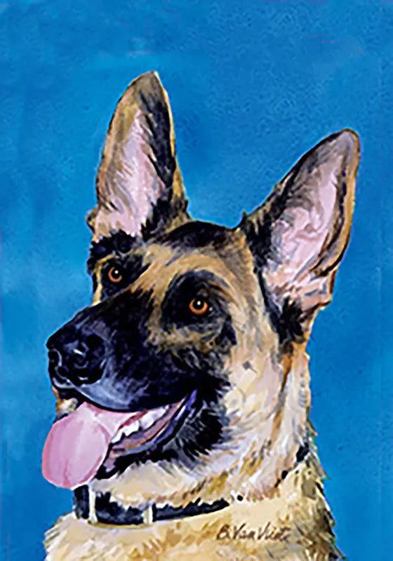 German Shepherd - Best of Breed Outdoor Portrait Flag Best of Breed