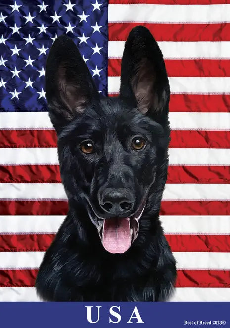 German Shepherd Black - Best of Breed All-American II Outdoor Flag Best of Breed