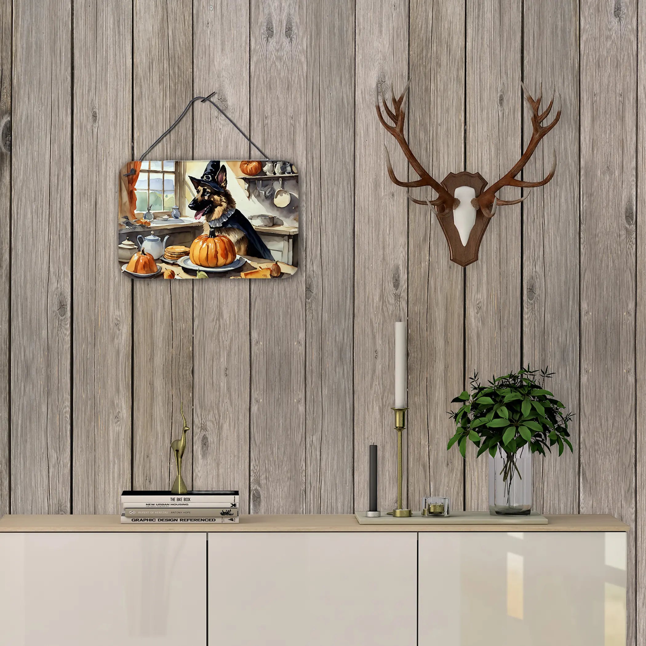 German Shepherd Fall Kitchen Pumpkins Wall or Door Hanging Prints Caroline's Treasures