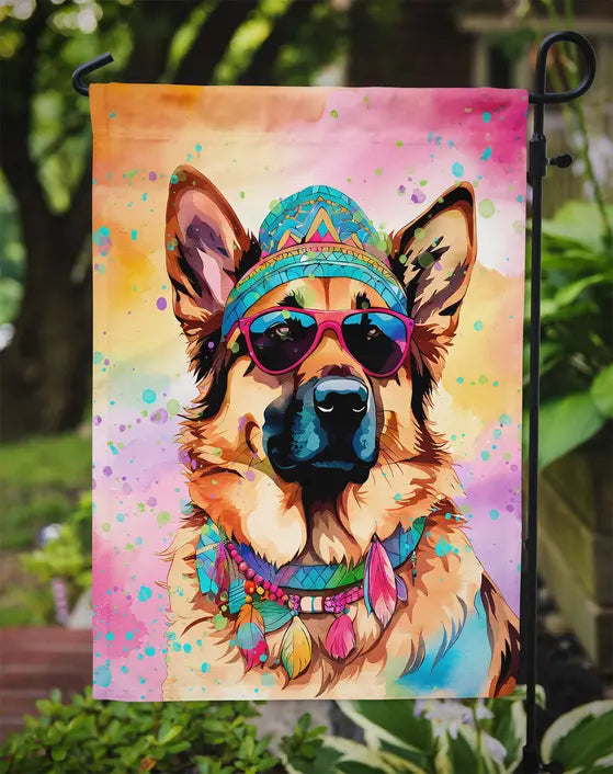 German Shepherd Hippie Dawg Garden Flag Caroline's Treasures