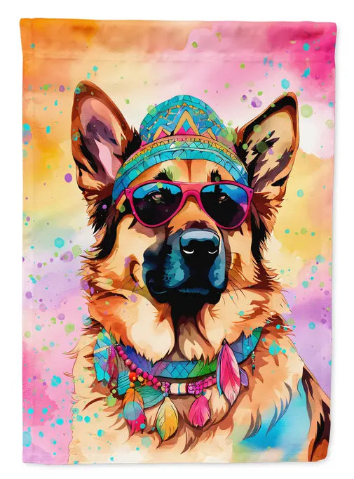 German Shepherd Hippie Dawg Garden Flag Caroline's Treasures