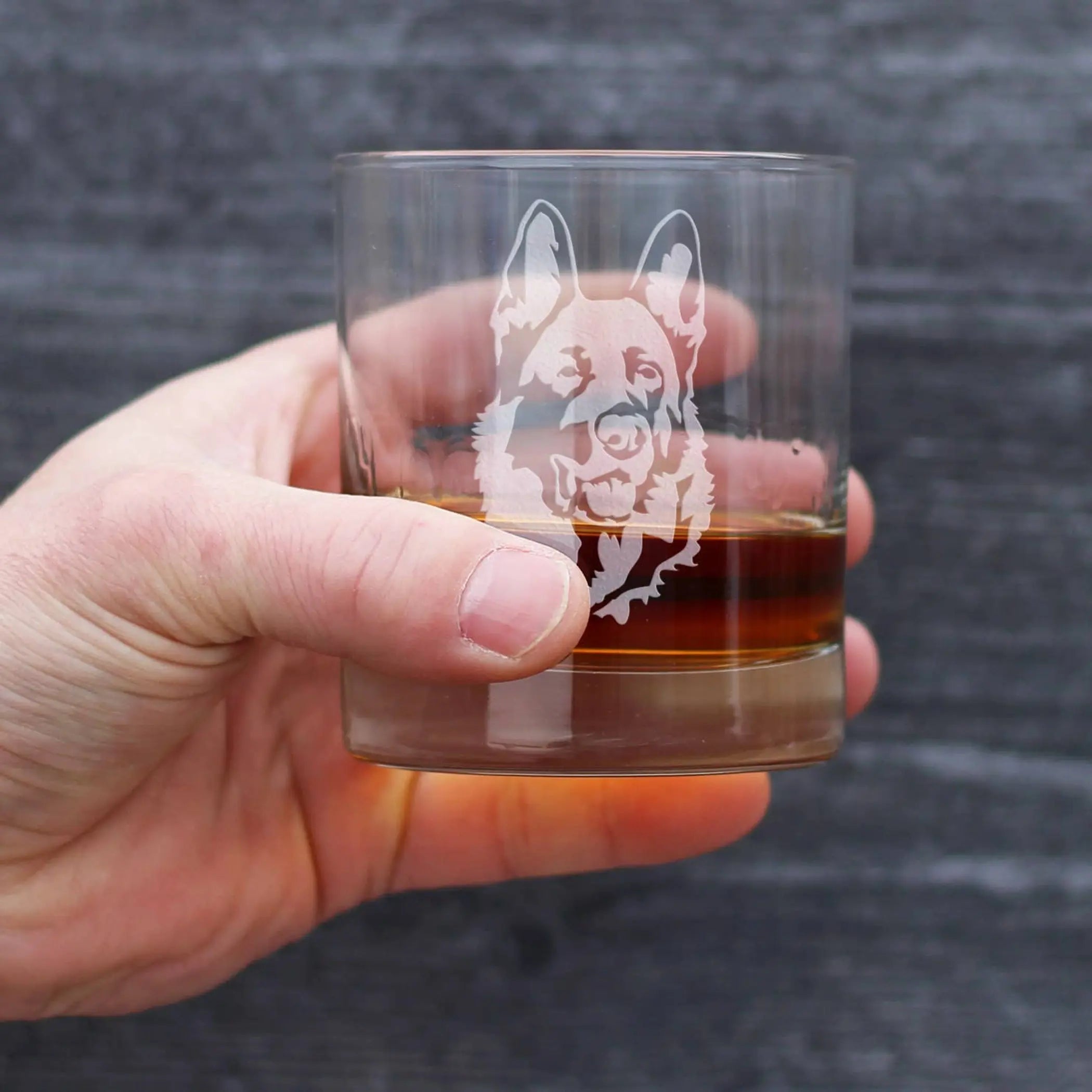German Shepherd Whiskey Rocks Glass - Dog Gifts Bevvee