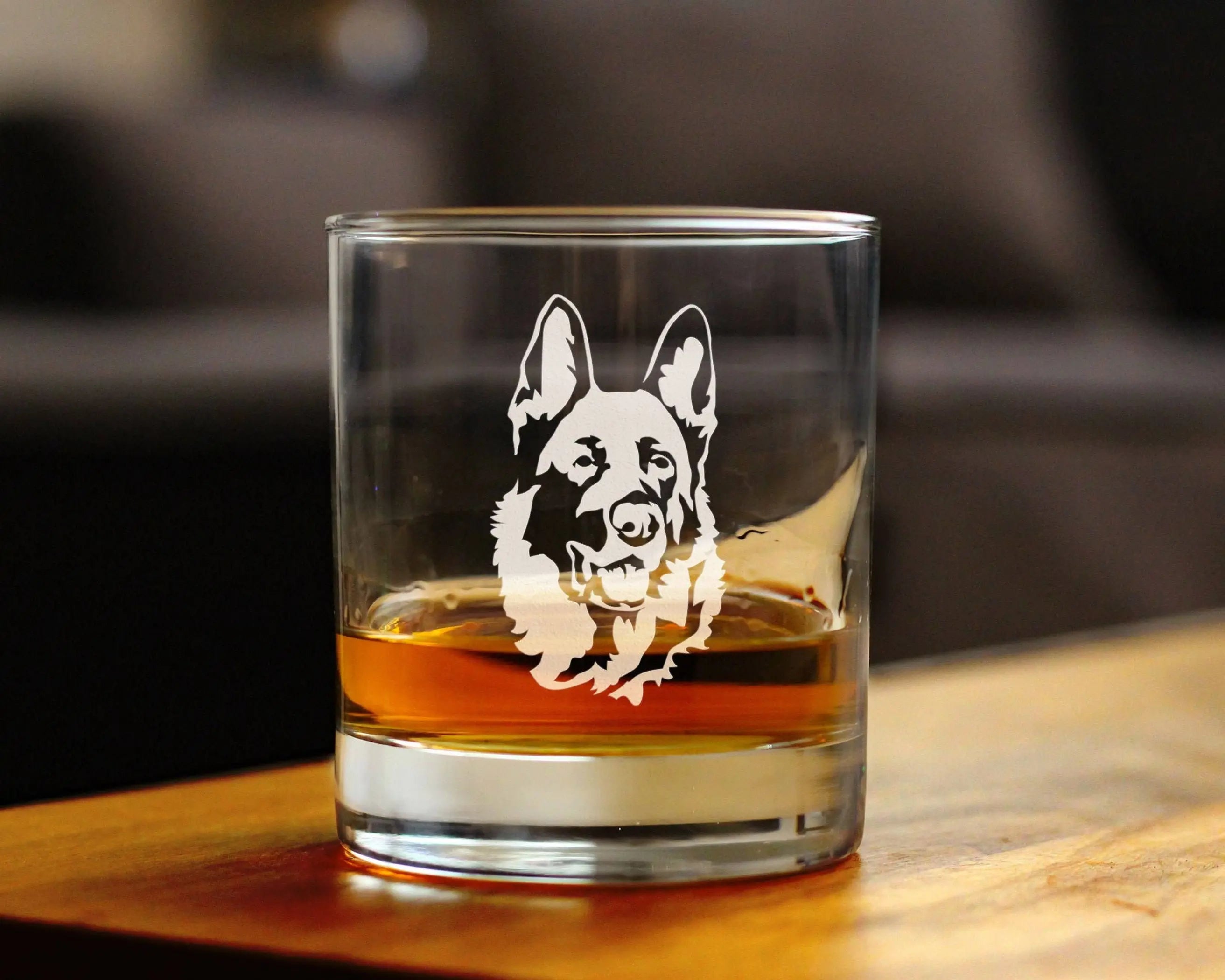 German Shepherd Whiskey Rocks Glass - Dog Gifts Bevvee