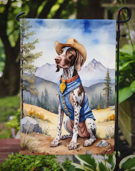 German Shorthaired Pointer Cowboy Welcome Garden Flag Caroline's Treasures