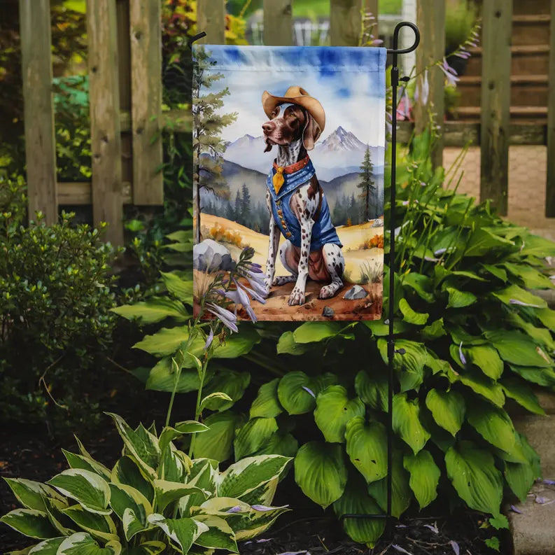 German Shorthaired Pointer Cowboy Welcome Garden Flag Caroline's Treasures