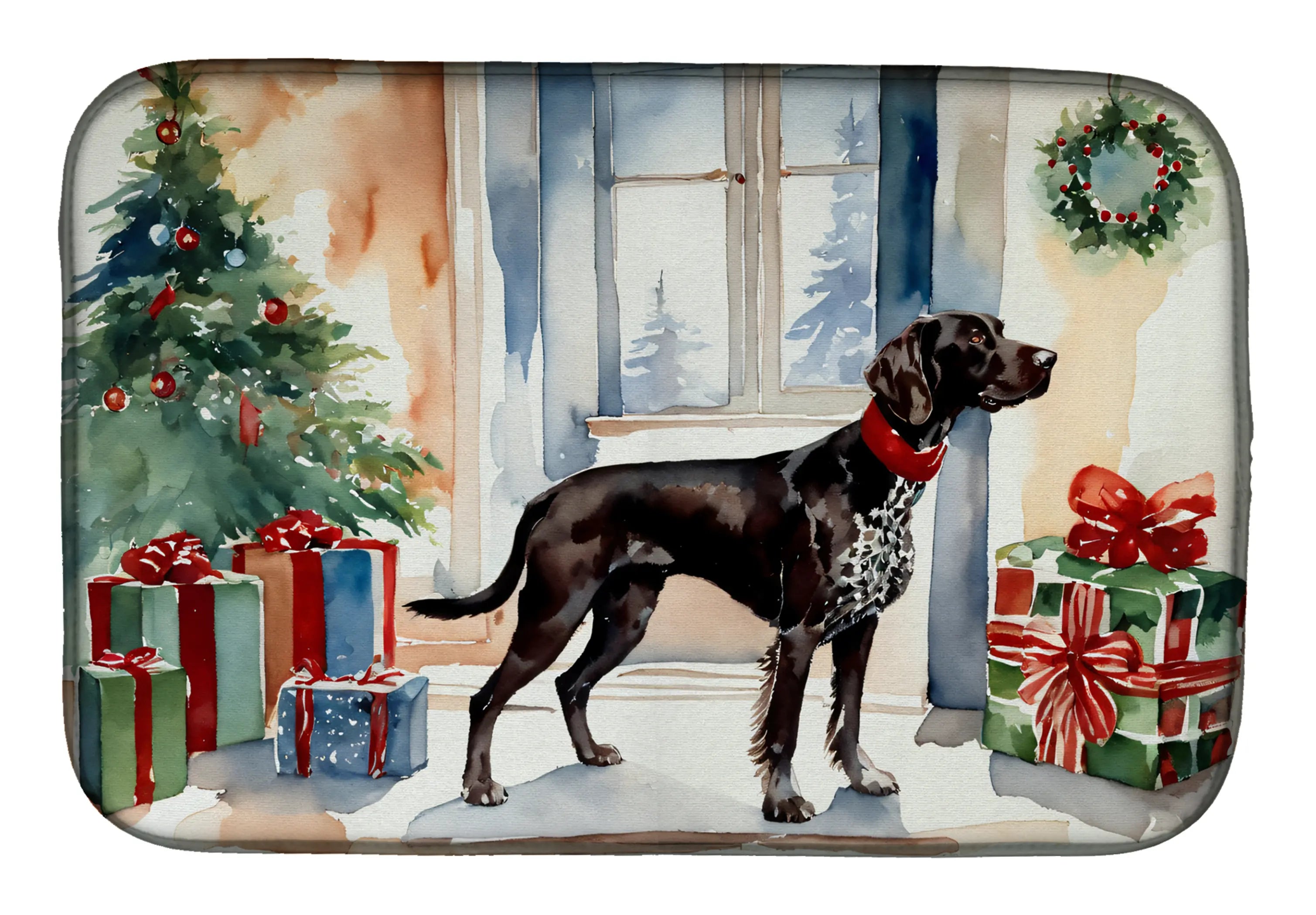 German Shorthaired Pointer Cozy Christmas Dish Drying Mat Caroline's Treasures