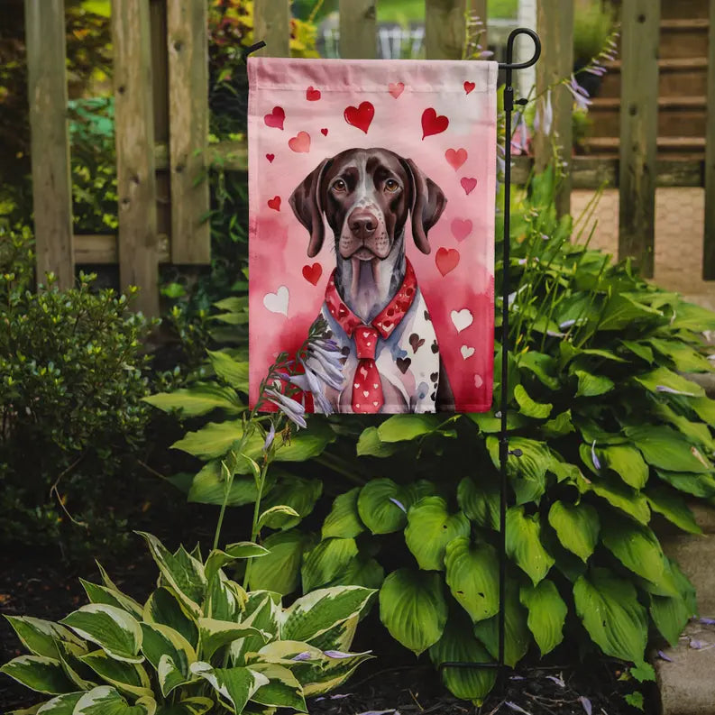German Shorthaired Pointer My Valentine Garden Flag Caroline's Treasures