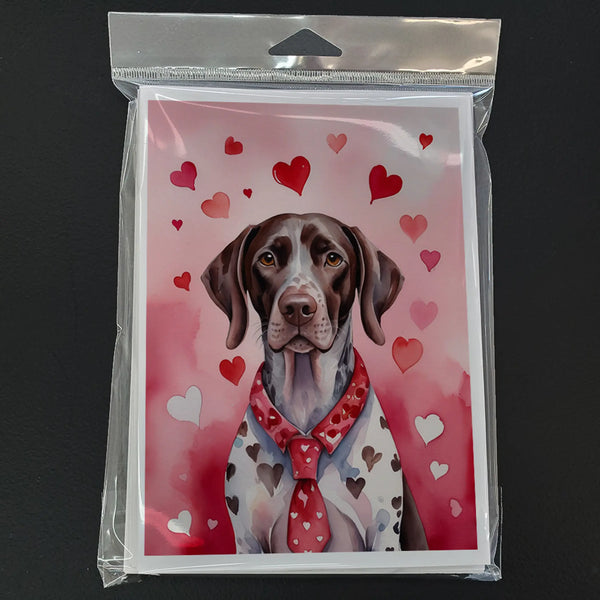 German Shorthaired Pointer My Valentine Greeting Cards Pack of 8 Caroline's Treasures