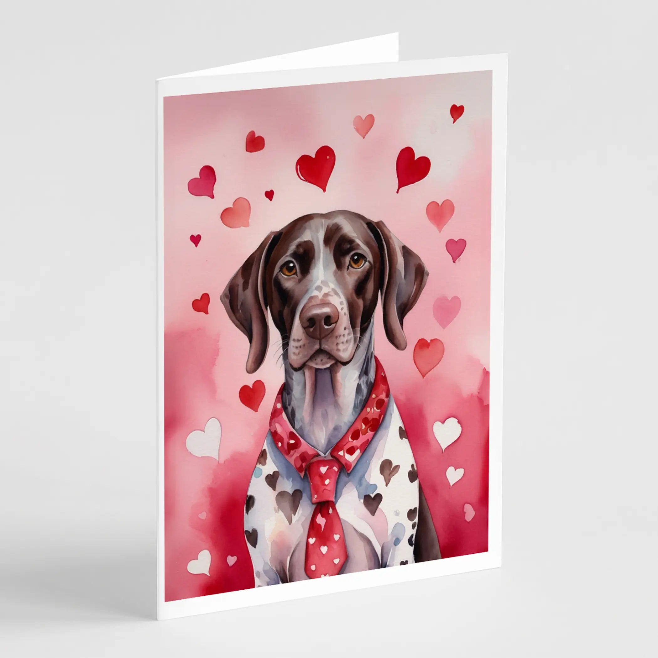 German Shorthaired Pointer My Valentine Greeting Cards Pack of 8 Caroline's Treasures