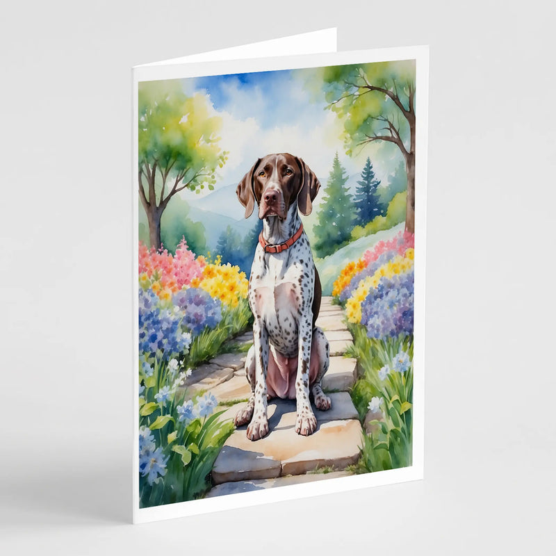 German Shorthaired Pointer Spring Path Greeting Cards Pack of 8 Caroline's Treasures