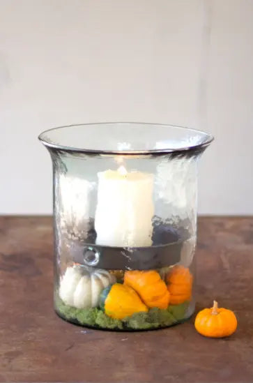 Giant Glass Candle Cylinder With Rustic Insert Kalalou