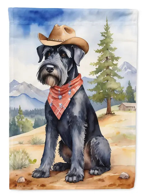 Giant Schnauzer Cowboy Welcome Garden Flag Caroline's Treasures