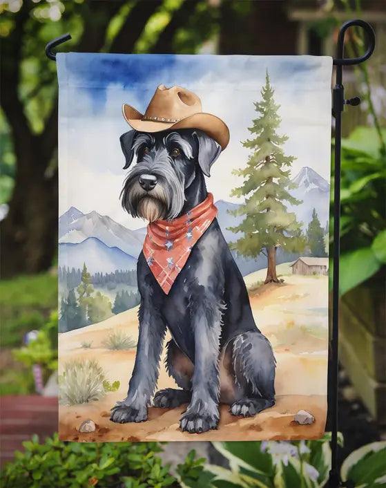 Giant Schnauzer Cowboy Welcome Garden Flag Caroline's Treasures