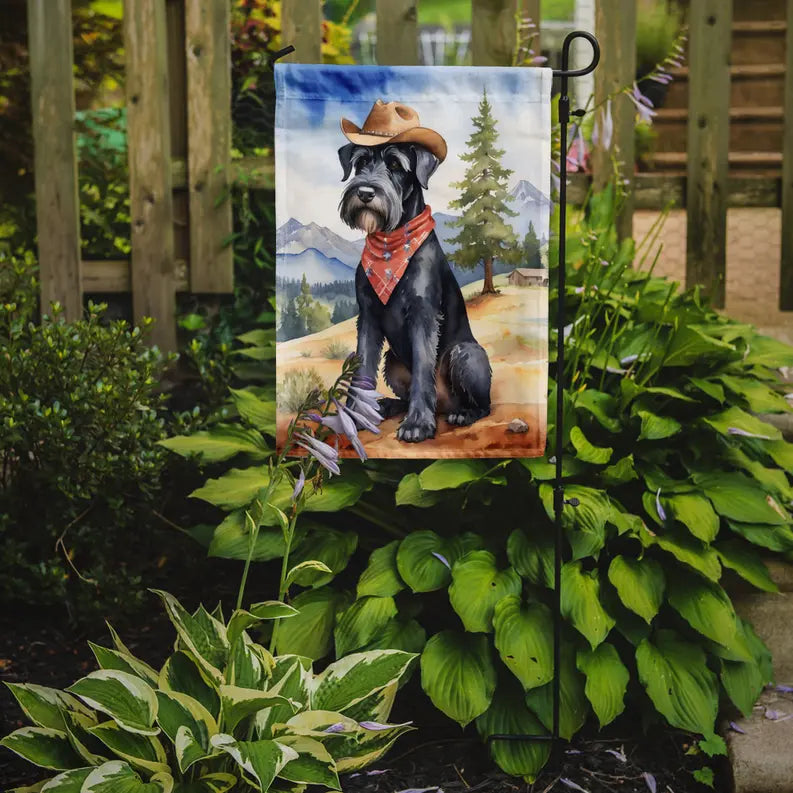 Giant Schnauzer Cowboy Welcome Garden Flag Caroline's Treasures