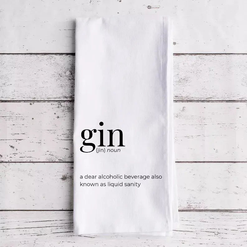 Gin Definition - Bar Towel Black Cat Bazaar