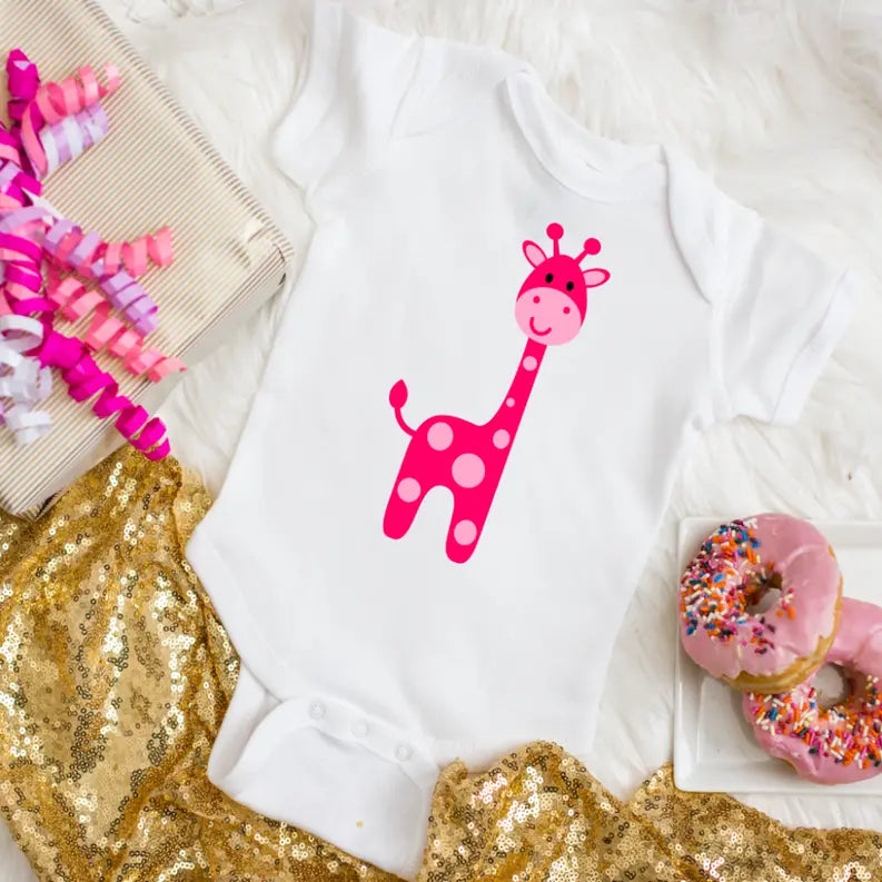 Giraffe Baby Girl Bodysuit Dream Team Designs