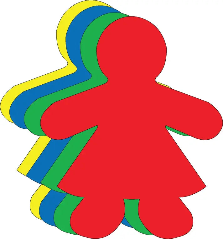 Girl Large Assorted Color Creative Cut-Outs Creative Shapes