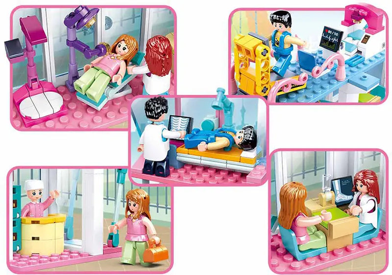 Girl's Dream Hospital Set Building Brick Kit (459 pcs) Texas Toy Distribution