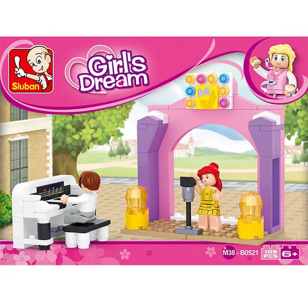 Girl's Dream Piano Solo Stage Building Brick Kit (109 pcs) Texas Toy Distribution