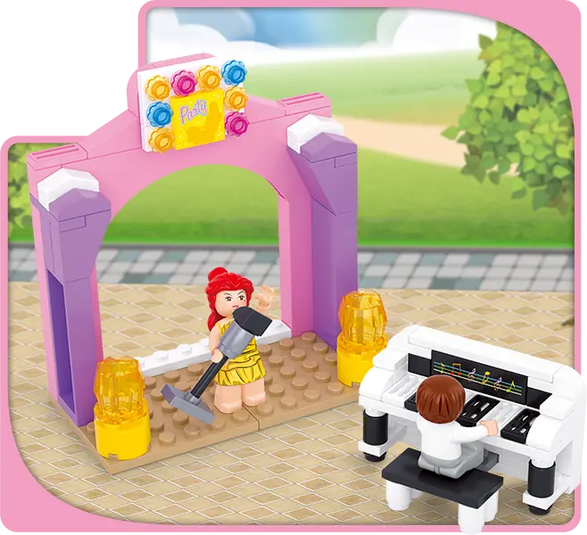 Girl's Dream Piano Solo Stage Building Brick Kit (109 pcs) Texas Toy Distribution