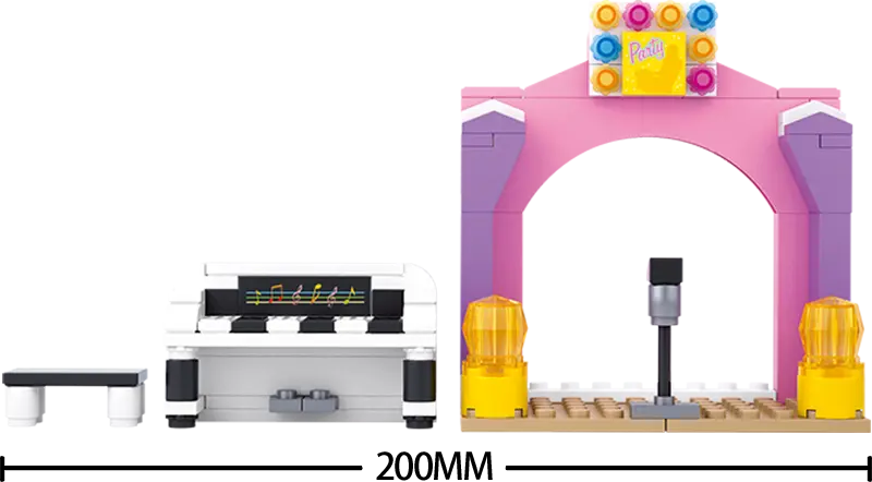 Girl's Dream Piano Solo Stage Building Brick Kit (109 pcs) Texas Toy Distribution