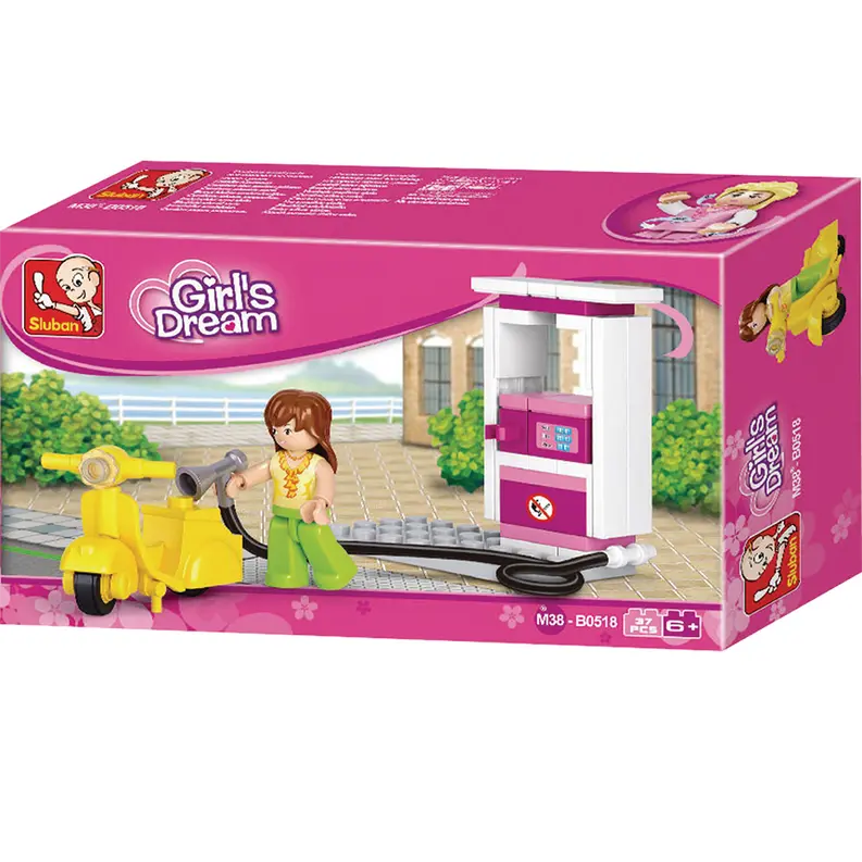 Girls Dream Gas Station Building Brick Kit (37 Pcs) Texas Toy Distribution