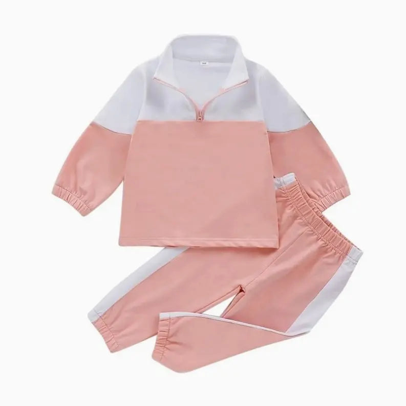 Girls Long-sleeves Color Blocking Tops And Pants Set Izlahs Bee Hive