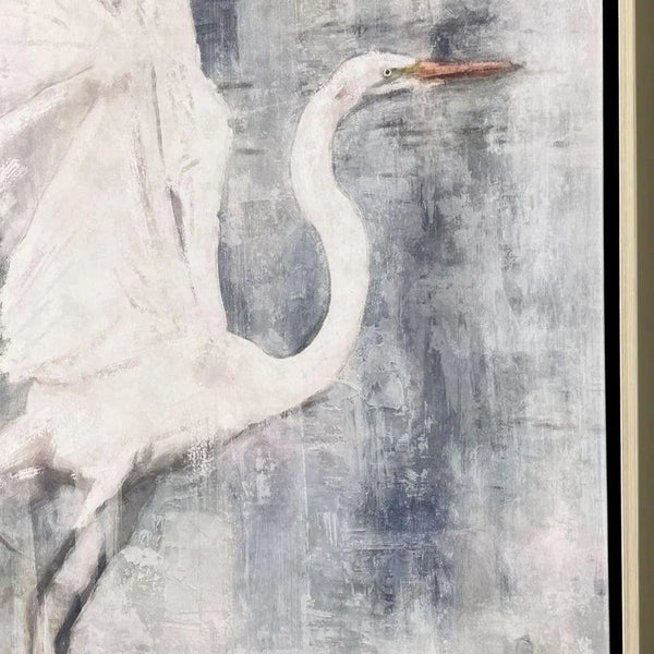 Glacier Heron I Silver Floater Frame Wall Art Homeroots Home Decor