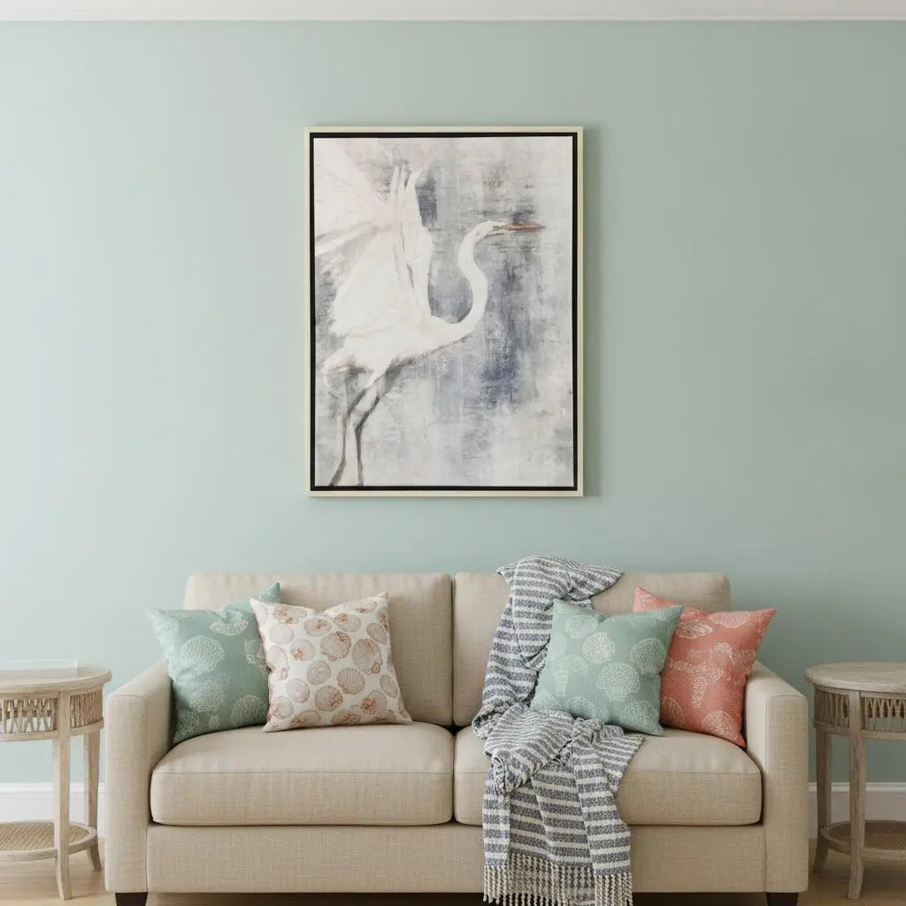 Glacier Heron I Silver Floater Frame Wall Art Homeroots Home Decor