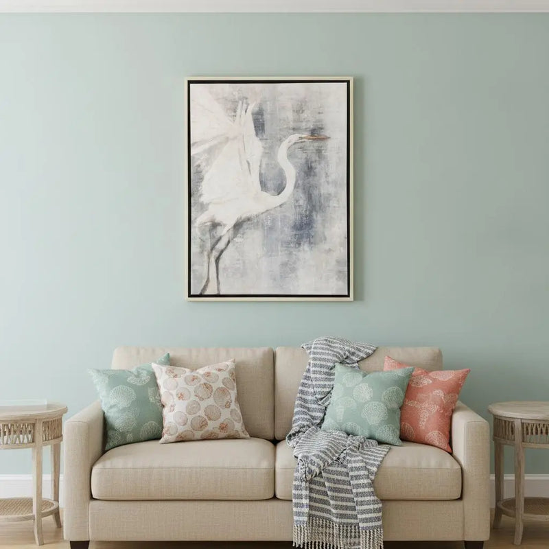 Glacier Heron I Silver Floater Frame Wall Art Homeroots Home Decor