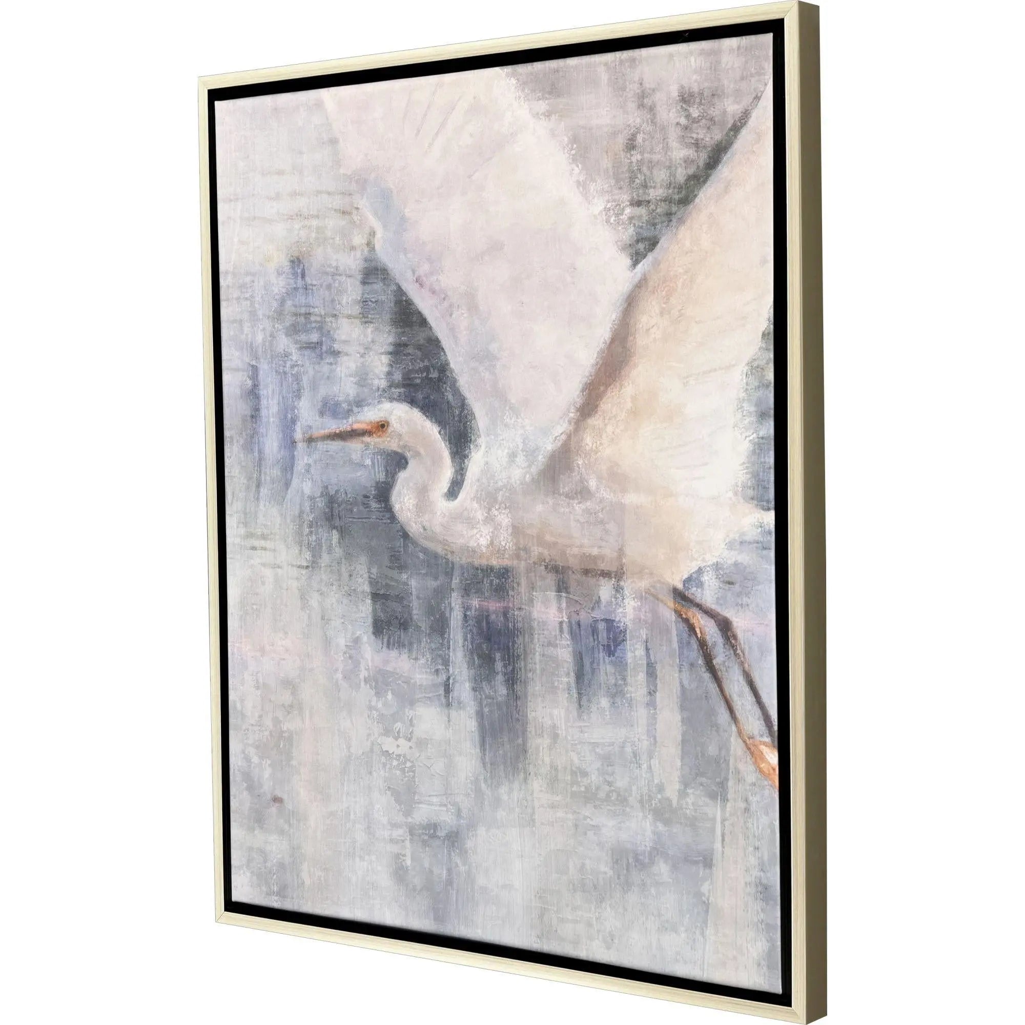 Glacier Heron II Silver Floater Frame Wall Art Homeroots Home Decor