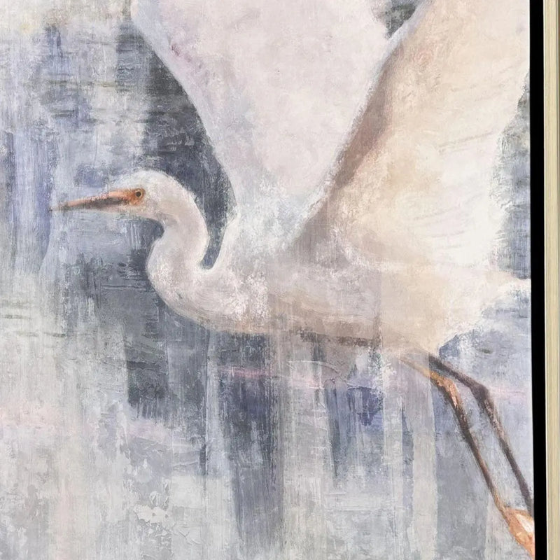 Glacier Heron II Silver Floater Frame Wall Art Homeroots Home Decor