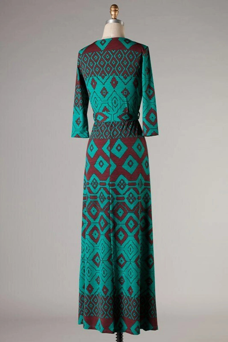 Gladys Surplus Maxi Dress Teal SurelyMine