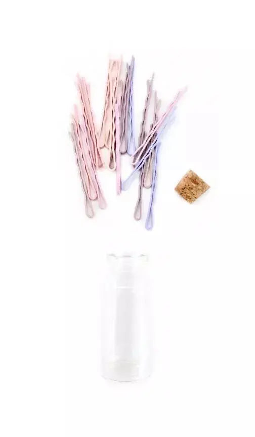 Glass Bottle of 18 Mini Sleek Bobbies Knotty